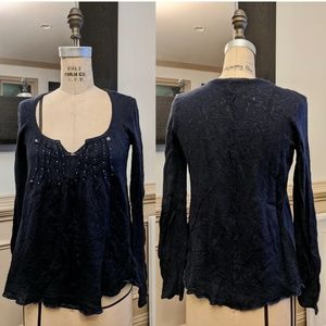 Free People babydoll sweater - deep navy